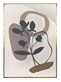 Shop365 Yapraklar ve Şekiller Karışık Renkler Modern Tablo Çerçeveli P-000728
