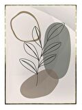Shop365 Yapraklar ve Şekiller Karışık Renkler Modern Tablo Çerçeveli P-000739