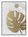 Shop365 Palmiye Yaprağı Altın Gold Renkler Modern Tablo Çerçeveli P-000814