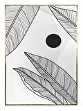 Shop365 Bitki Yapraklar ve Şekiller Modern Tablo Çerçeveli P-000819