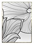 Shop365 Lotus Çiçeği Çizim Modern Dekoratif Tablo Çerçeveli P-000838