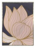 Shop365 Lotus Nilüfer Çiçek İllüstrasyon Tablo Çerçeveli P-000877