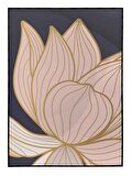 Shop365 Lotus Nilüfer Çiçek İllüstrasyon Tablo Çerçeveli P-000877