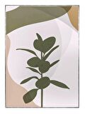 Shop365 Yeşil Yapraklar Pastel Renkler Modern Tablo Çerçeveli P-000885