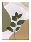 Shop365 Yeşil Yapraklar Pastel Renkler Modern Tablo Çerçeveli P-000886