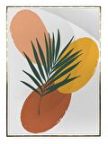 Shop365 Yapraklar ve Şekiller Karışık Renkler Modern Tablo Çerçeveli P-000934