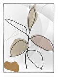 Shop365 Yapraklar ve Şekiller Karışık Renkler Modern Tablo Çerçeveli P-000962