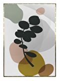 Shop365 Yapraklar ve Şekiller Karışık Renkler Modern Tablo Çerçeveli P-001018