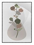 Shop365 Yapraklar ve Şekiller Karışık Renkler Modern Tablo Çerçeveli P-001057