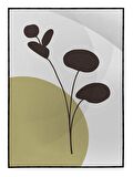 Shop365 Yapraklar ve Şekiller Modern Tablo Çerçeveli P-001566
