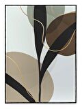 Shop365 Yapraklar ve Şekiller Modern Tablo Çerçeveli P-001568