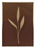 Shop365 Yapraklar Gri Kahverengi Renkler İllüstrasyon Modern Tablo Çerçeveli P-001574