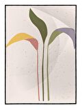 Shop365 Yapraklar ve Dallar Pastel Renkler Modern Tablo Çerçeveli P-001775