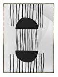 Shop365 Şekiller Çizgiler Gri Siyah Renkler Modern Tablo Çerçeveli P-001894