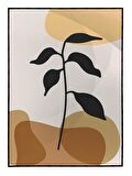 Shop365 Yapraklar ve Şekiller Karışık Renkler Modern Tablo Çerçeveli P-002013