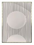Shop365 Güneş ve Çizgiler Krem Gri Renkler Modern Tablo Çerçeveli P-002125