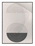 Shop365 Şekiller ve Çizgiler Krem Gri Renkler Modern Tablo Çerçeveli P-002133