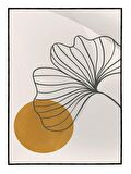 Shop365 Bitki Yapraklar ve Şekiller Modern Tablo Çerçeveli P-002254