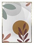 Shop365 Bitki Yapraklar ve Şekiller Modern Tablo Çerçeveli P-002463