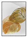 Shop365 Altın Gold Renkli Yapraklar ve Şekiller Modern Tablo Çerçeveli P-002518