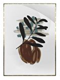 Shop365 Bitki Yapraklar ve Şekiller Modern Tablo Çerçeveli P-002696