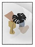 Shop365 Bitki Yapraklar ve Şekiller Modern Tablo Çerçeveli P-002720