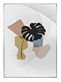 Shop365 Bitki Yapraklar ve Şekiller Modern Tablo Çerçeveli P-002720