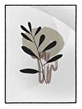 Shop365 Bitki Yapraklar ve Şekiller Modern Tablo Çerçeveli P-002723