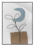 Shop365 Bitki Yapraklar ve Şekiller Modern Tablo Çerçeveli P-002749