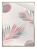 Shop365 Palmiye Yaprakları ve Ay Açık Tonlar Modern Tablo Çerçeveli P-003219