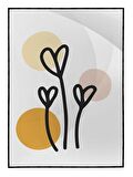 Shop365 Yapraklar ve Şekiller Modern Tablo Çerçeveli P-003271