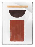 Shop365 Şekiller Desenler Çizgiler Turuncu veya Kırmızı Modern Tasarım Tablo Çerçeveli P-003359