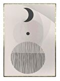 Shop365 Ay Şekiller Siyah Gri Renkler Modern Tablo Çerçeveli P-003389