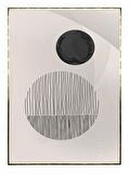 Shop365 Ay Şekiller Siyah Gri Renkler Modern Tablo Çerçeveli P-003391
