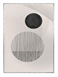 Shop365 Ay Şekiller Siyah Gri Renkler Modern Tablo Çerçeveli P-003391