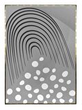 Shop365 Çizgiler ve Şekiller Siyah Gri Renkler Modern Tablo Çerçeveli P-003442