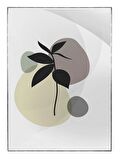 Shop365 Yapraklar ve Şekiller Karışık Renkler Modern Tablo Çerçeveli P-003463