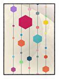 Shop365 Geometrik Şekiller Tasarım Çizim Modern Sanat Tuval Tablo Çerçeveli P-003521