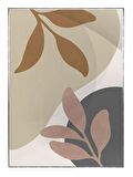 Shop365 Yapraklar ve Şekiller Karışık Renkler Modern Tablo Çerçeveli P-003561