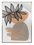 Shop365 Bitki Yapraklar ve Şekiller Modern Tablo Çerçeveli P-003605