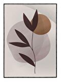 Shop365 Yapraklar ve Şekiller Karışık Renkler Modern Tablo Çerçeveli P-003937
