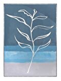 Shop365 Doğa Bitki ve Şekiller Mavi Lacivert Renkler Modern Tablo Çerçeveli P-004222