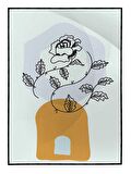 Shop365 Çiçek ve Şekiller Mavi Renkler Modern Tablo Çerçeveli P-004272