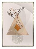 Shop365 Çiçekler Gri Turuncu Kırmızı Renkler Modern Tablo Çerçeveli P-004362