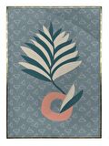 Shop365 Yapraklar ve Şekiller Pastel Renkler Modern Tablo Çerçeveli P-004444