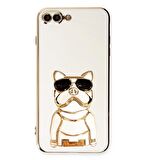 Gpack Apple iphone 8 Plus Kılıf Kamera Korumalı Köpek Desenli Standlı Silikon