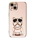 Gpack Apple iPhone 14 Plus Kılıf Kamera Korumalı Köpek Desenli Standlı Silikon