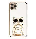 Gpack Apple iPhone 11 Pro Max Kılıf Kamera Korumalı Köpek Desenli Standlı Silikon