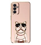 Gpack Samsung Galaxy M13 Kılıf Kamera Korumalı Köpek Desenli Standlı Silikon