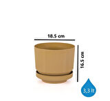 Omnipazar SO-S282 Dekoratif Tabaklı Lüks Çizgi Desenli Saksı 3.3 Litre